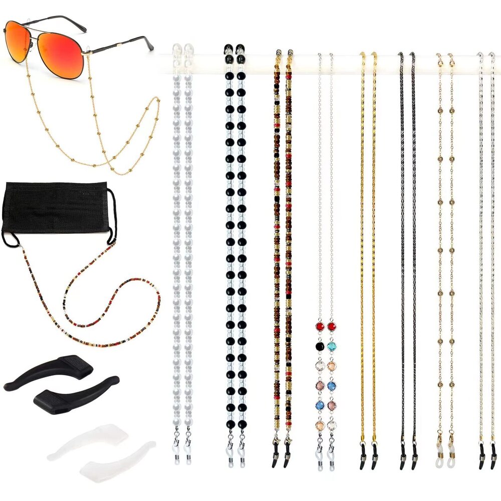 4709 Eyeglass Chain,8 Pcs Eye Glasses Strap Holders around Neck